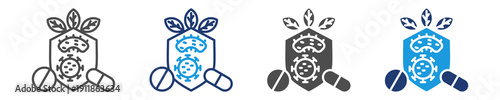 antibiotic resistance icon sheet multiple style
