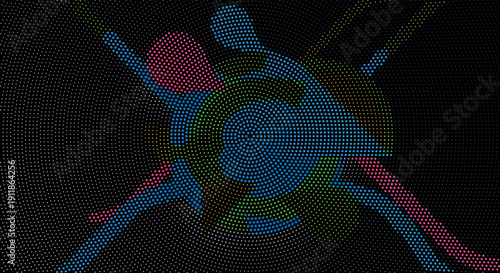 Retro Dot Pattern Radial Background Radial halftone
