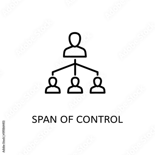 Span of Control Concept Minimalist Line Icon for Management