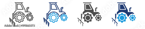 agricultural machinery icon sheet multiple style