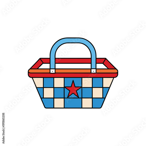 Wallpaper Mural Decorative picnic basket with star for National Flag Day event Torontodigital.ca
