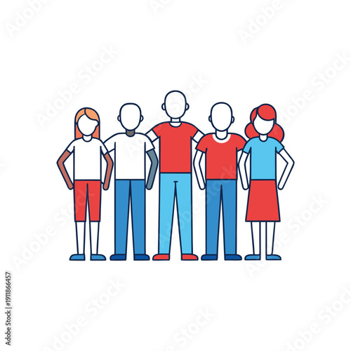 Wallpaper Mural Diverse group of friends standing together for National Flag Day event Torontodigital.ca