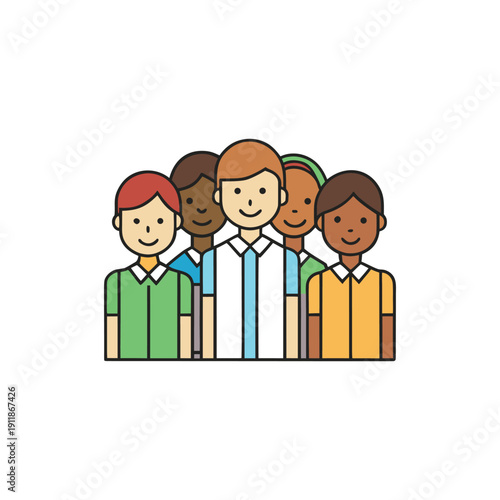 Wallpaper Mural Diverse group of people standing together national flag day celebration Torontodigital.ca