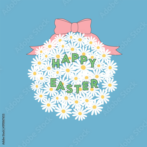 spring easter flat illustration with soft colors. perfect for designers, marketers, event planners and creative professionals looking for high quality easter and spring themed graphics.