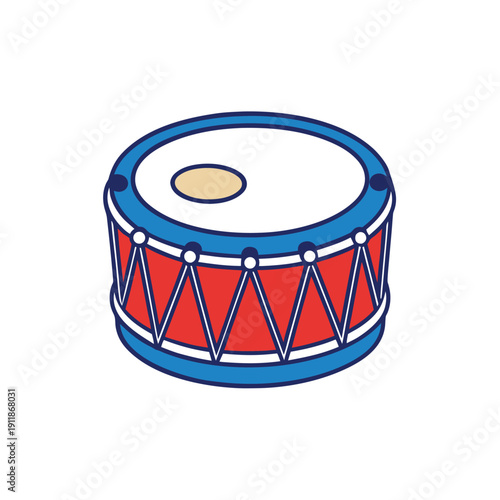 Wallpaper Mural Drum toy with red blue and national flag day colors and patterns Torontodigital.ca