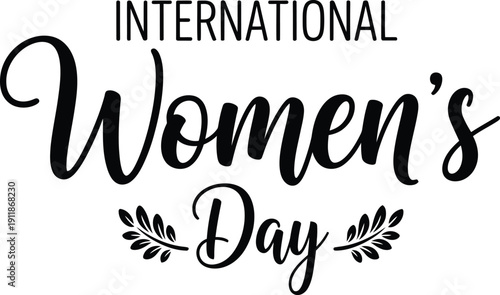 International women's day logo with floral accents