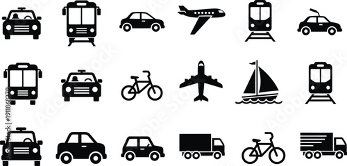 Transportation modes icons