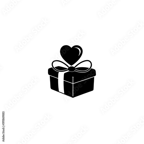 Elegant gift box with a decorative heart ribbon on top