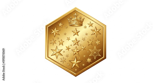 Golden Hexagon with Star Shapes.