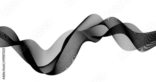 Science Concept with gray wave gradient lines on white background Telecommunication technology background design