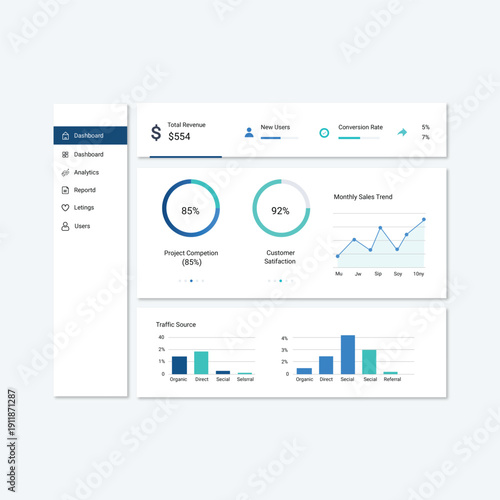 Modern Business Dashboard UI Infographic Template