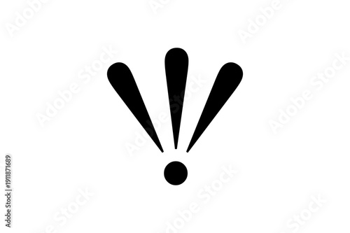 A minimalist exclamation mark icon in a simple black and white design