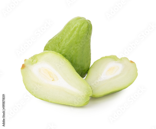 Chayotes on Isolated White Background