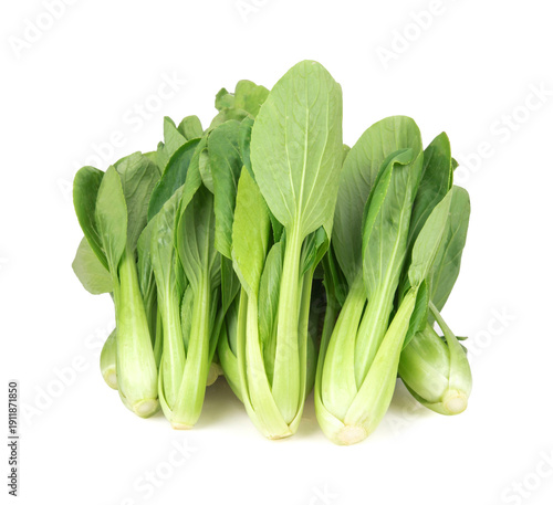 Fresh pak choi cabbage isolated on white background