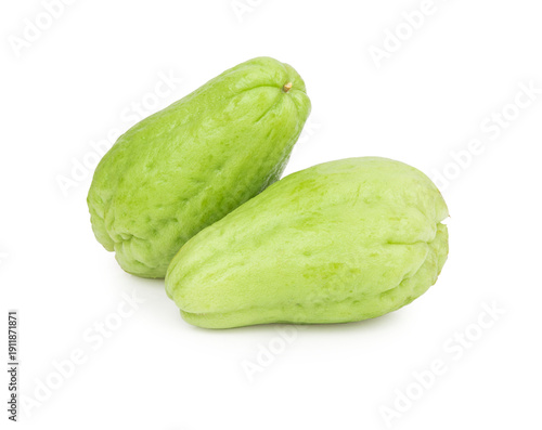 fresh Chayote vegetable isolated on white background