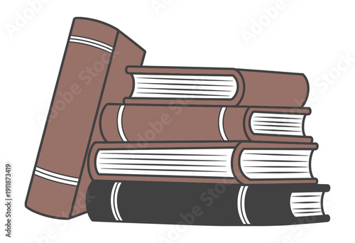 Stack Of Books Cartoon Doodle Vector Illustration