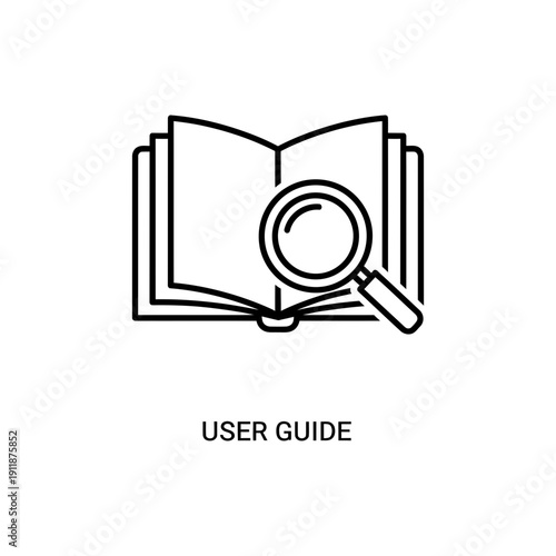 User Guide Instruction Manual Icon on White Background