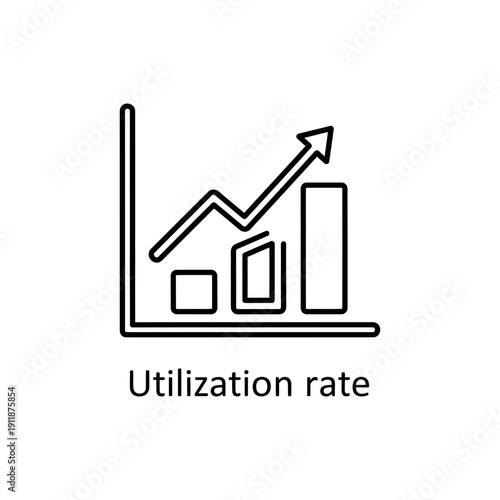 Utilization Rate Performance Icon on White Background