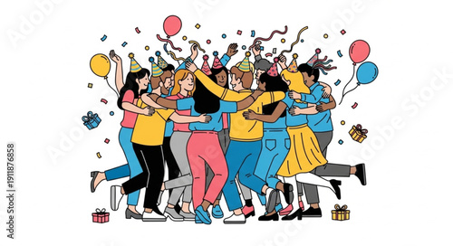 Group of People Celebrating Party.