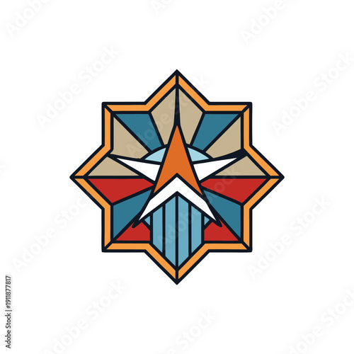 Wallpaper Mural National Flag Day mosaic star logo with colorful geometric triangles Torontodigital.ca