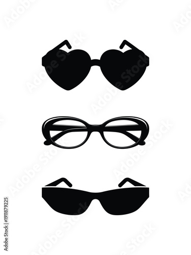 Three different styles of sunglasses