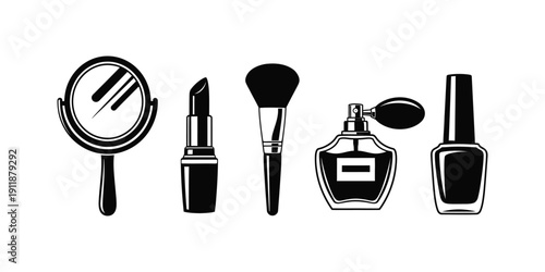 Makeup and beauty products illustration