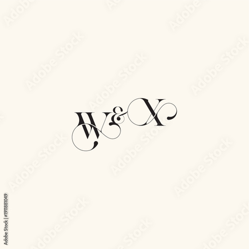 XW letter elegancy and beauty in one look wedding caligraphic logo with monogram concept