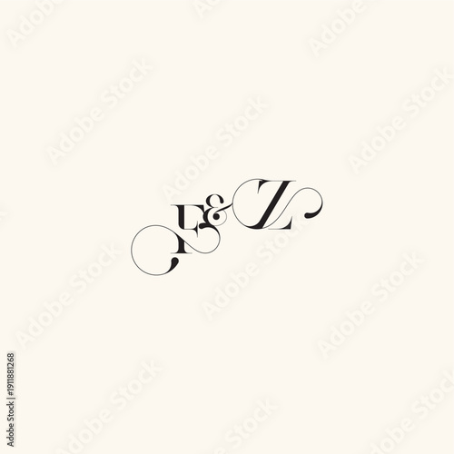 ZF letter elegancy and beauty in one look wedding caligraphic logo with monogram concept