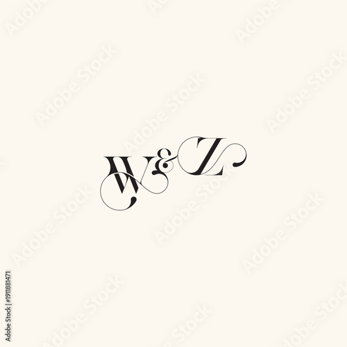 ZW letter elegancy and beauty in one look wedding caligraphic logo with monogram concept