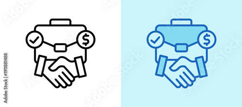 Business Deal whitegreen icon