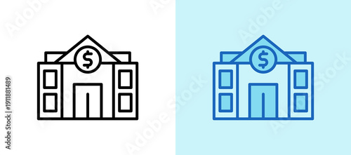 Bank Building whitegreen icon