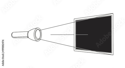 Flashlight Beam Illuminating Dark Screen