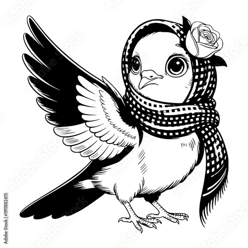 Semi-realistic illustration of a small, adorable fox in a natural setting, ideal for children's stories and nature-themed designs.