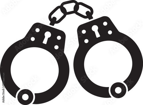 Handcuffs or hand restraints for criminals flat vector icon for law enforcement apps and websites