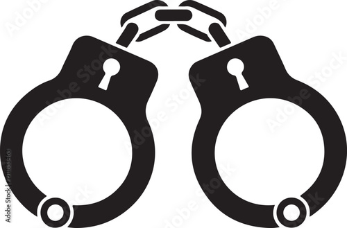 Handcuffs or hand restraints for criminals flat vector icon for law enforcement apps and websites
