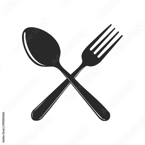 Isolated set of silver metal spoon and fork cutlery icons with kitchen utensils and steel silverware equipment for restaurant dinner tool designs on white
