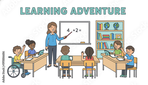 teacher and students in classroom