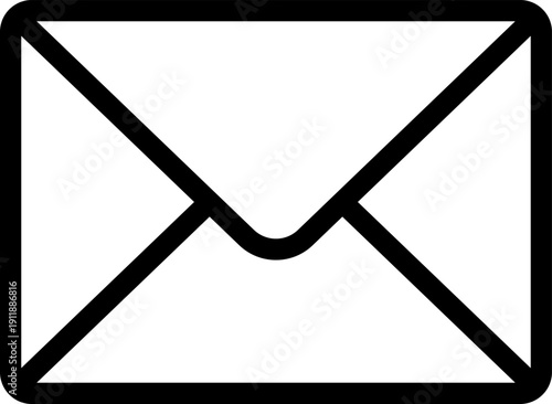 メールのシンプルな白黒アイコン