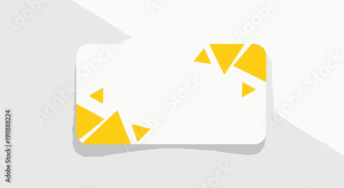 Blank Business Card with Yellow Geometric Accents, Modern Design