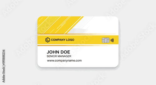 Modern Company ID Card with Yellow Accent - Senior Manager