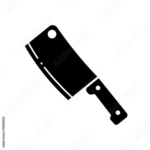 Meat cleaver, butcher knife line and glyph vector icon