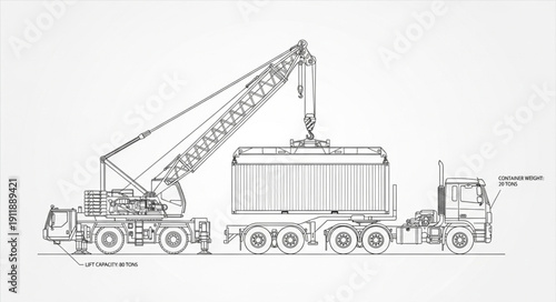 Heavy Duty Mobile Crane Truck.