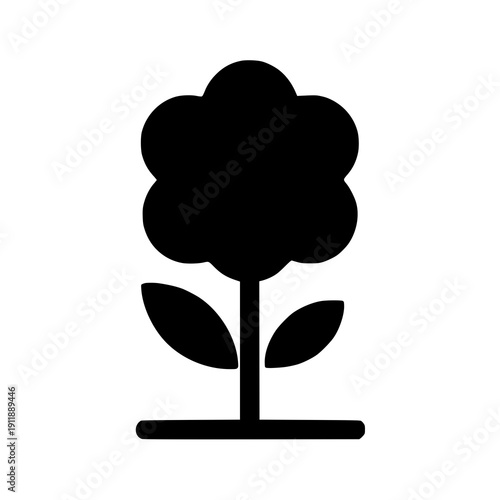 Floral or Tree Silhouette Icon – Minimalist Nature Vector Design. SVG