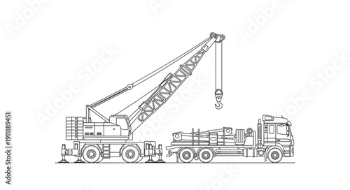 Heavy Duty Mobile Crane Truck.