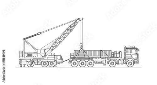 Heavy Duty Mobile Crane Truck.