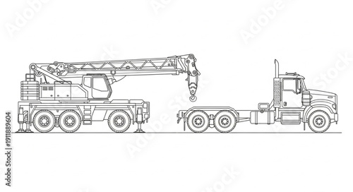 Heavy Duty Tow Truck Illustration.