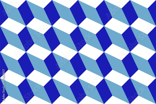 Mexican Seamless Pattern Inspired By Puebla Design. Classic Blue Talavera Ceramic Tile With Geometric Ornament. Vector Illustration.