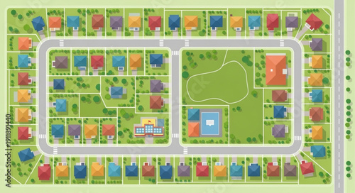 Housing Development Map Illustration.