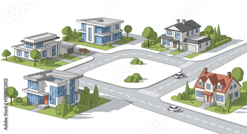 Houses and Buildings in Neighborhood.