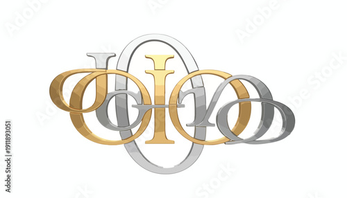 Premium gold and silver monogram depicting synergy, corporate integration, and luxury brand identity solution
